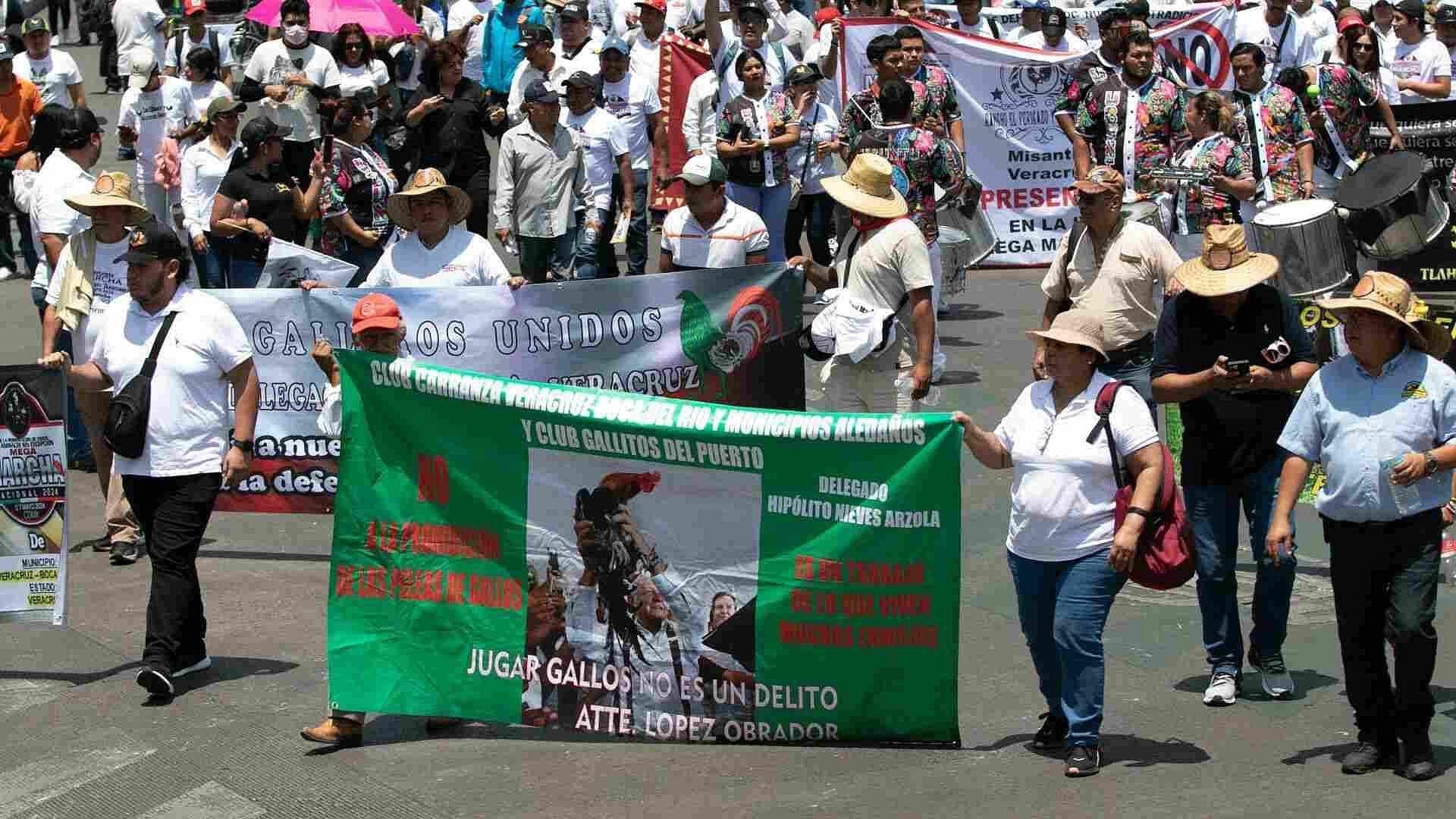 FOTO: Galleros y Toreros Protestan por Prohibición de Corridas en Varios Estados: "Es Una Tradición"