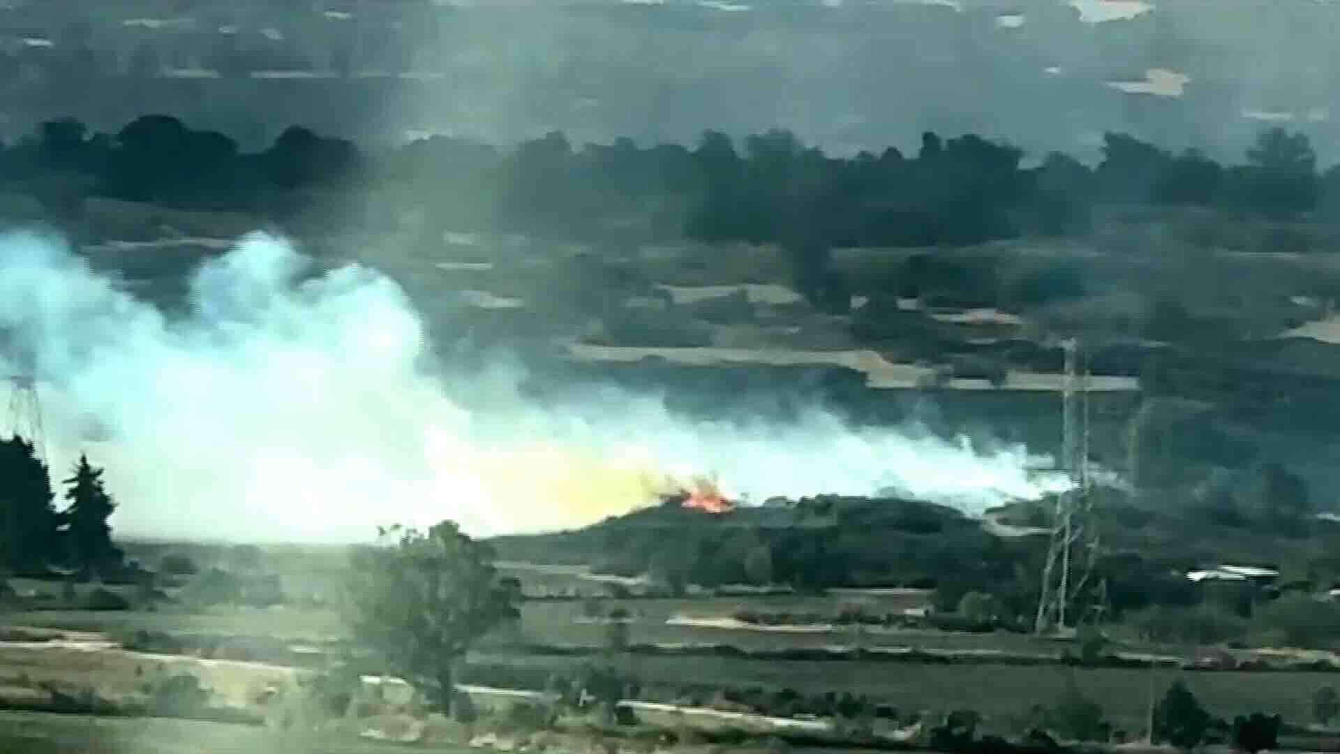 Incendio Consume Pastizal en Límites de Calpulalpan y Nanacanilpan, Tlaxcala