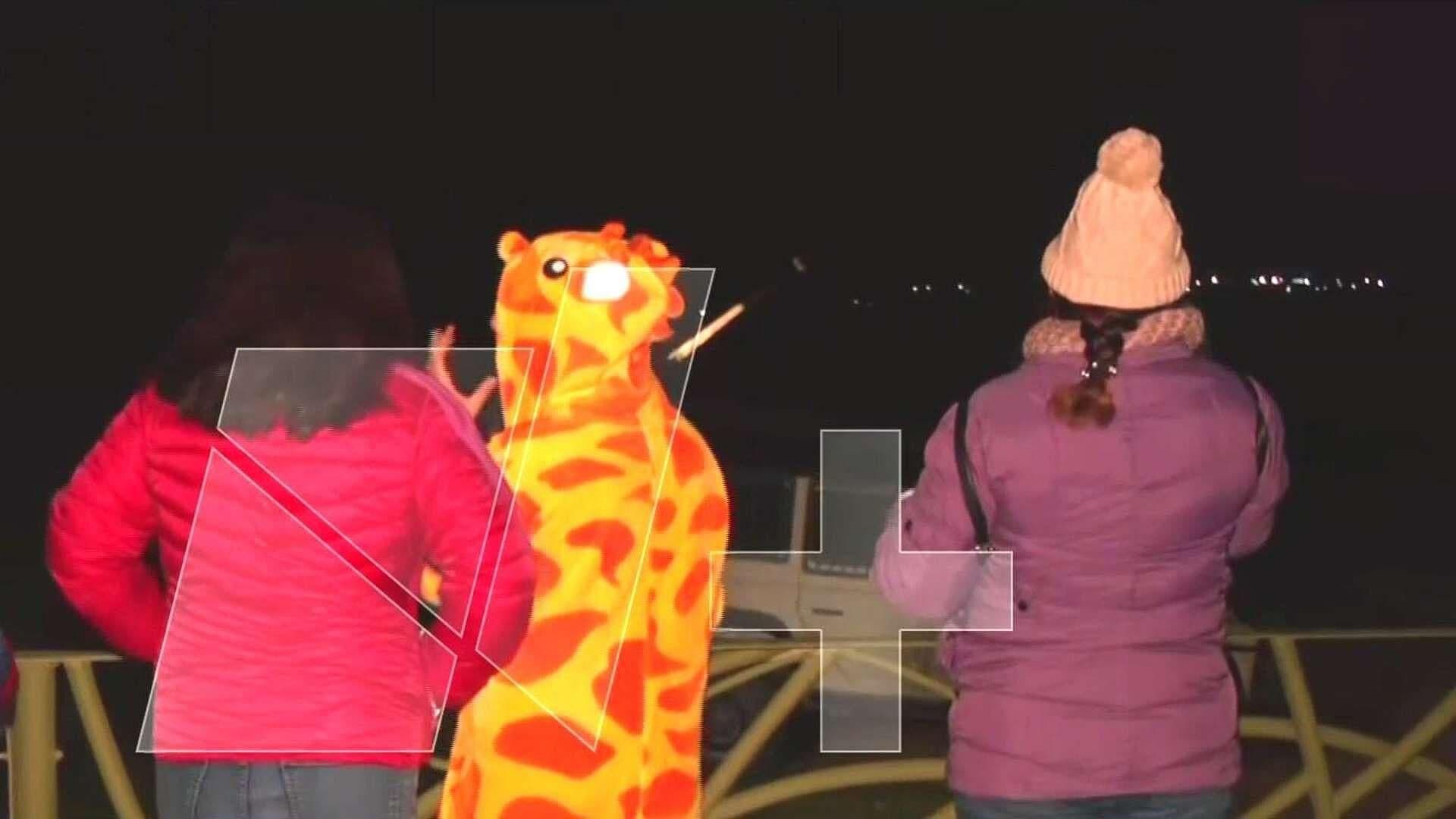 Familias Recibieron Hasta con Pijama de Jirafa a Benito en Africam Safari