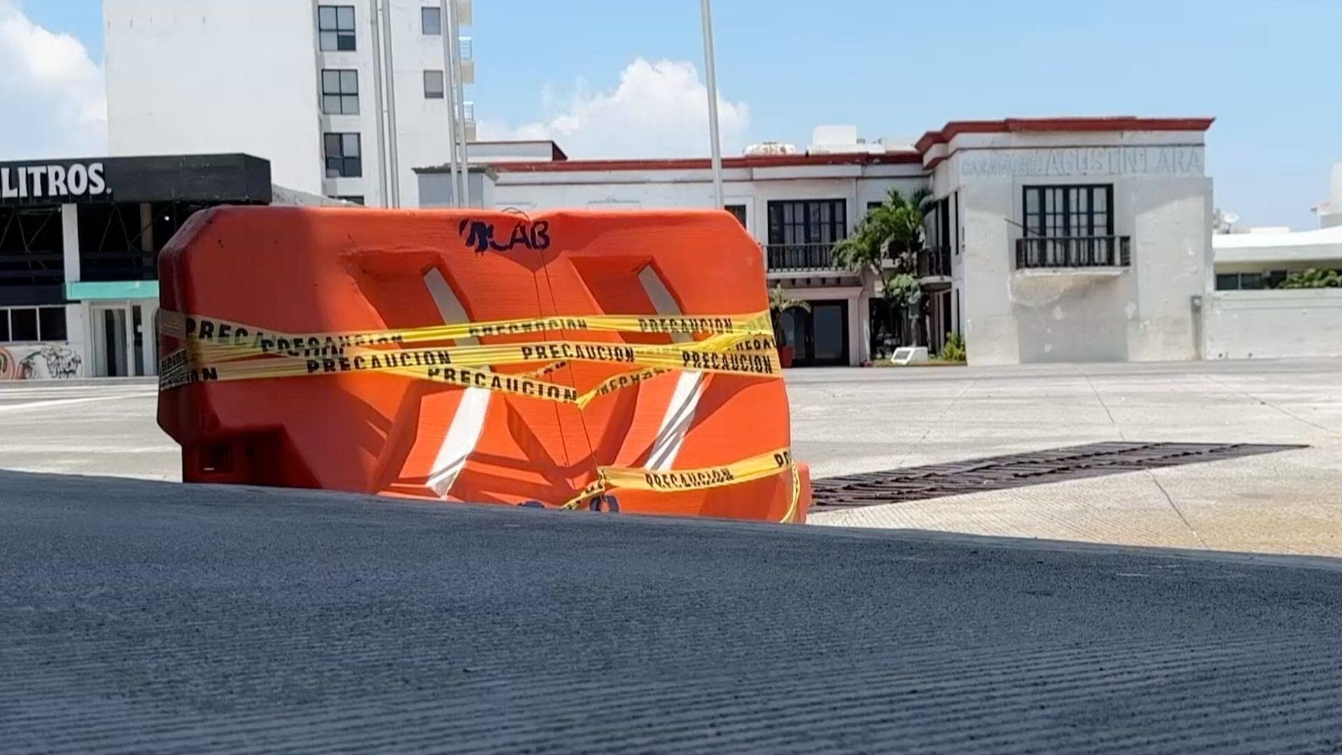 tragatormentas en el bulevar de Boca del Río