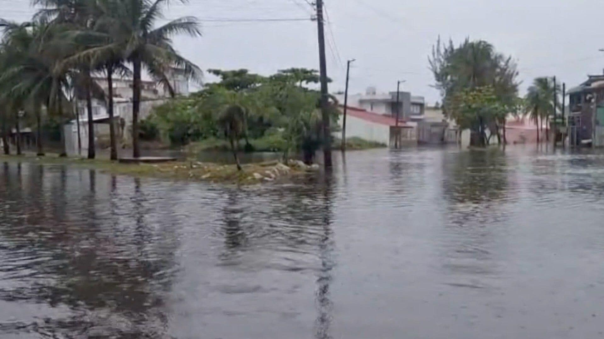 Lluvia Genera Encharcamientos en el Fraccionamiento Floresta de Veracruz