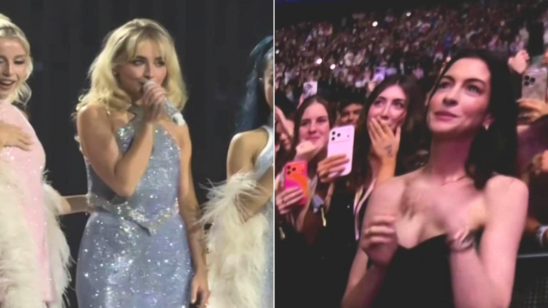 Sabrina Carpenter ‘Arresta’ a Anne Hathaway en Concierto de Nueva York