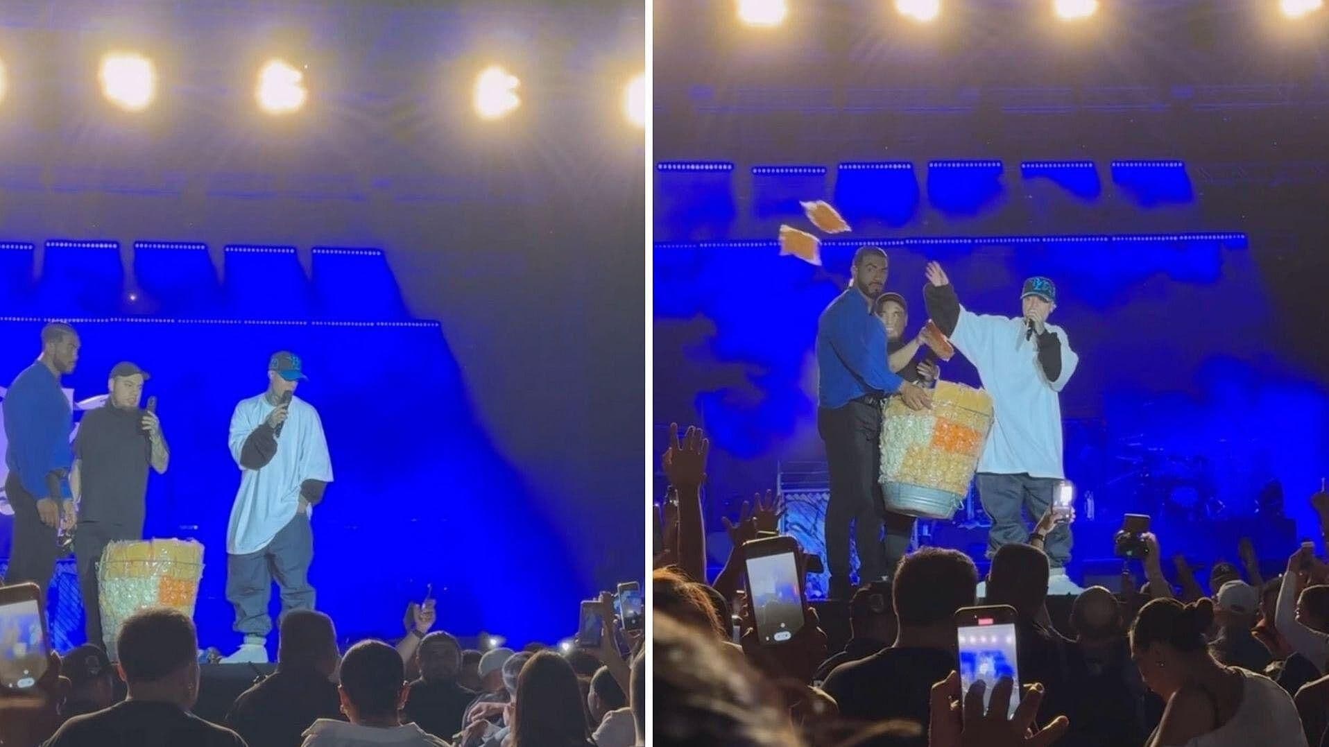 Santa Fe Klan le Compra Toda su Mercancía a Vendedor de Chicharrones en la Feria Yucatán Xmatkui