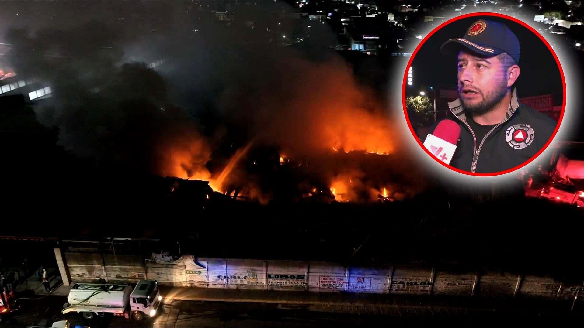 VIDEO: Controlan al 90% Incendio en Fábrica de Tela para Colchonetas en Ixtapaluca