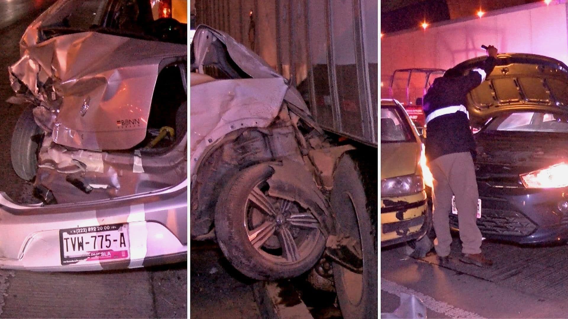 Tractocamión Chocó 9 Vehículos y se Dio a la Fuga