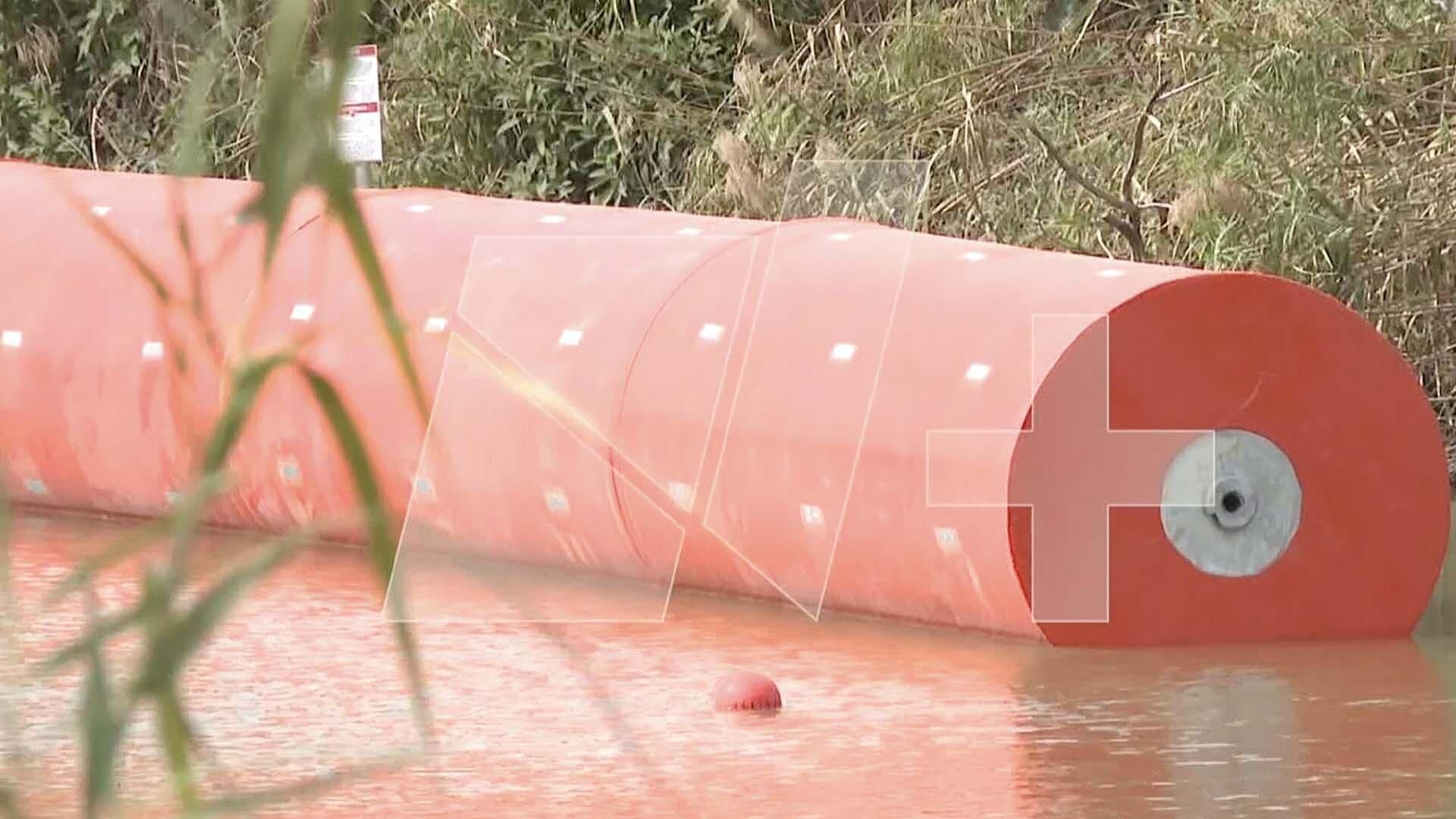 Continúa la Instalación de Boyas en el Río Bravo de Matamoros