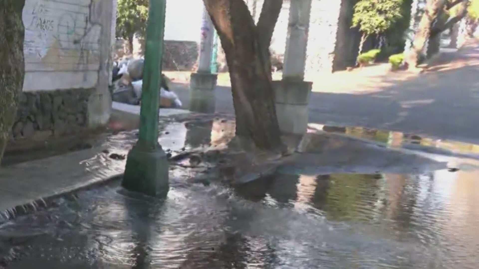 Mega Fuga de Agua Forma 'Río' en Romero de Terreros, Coyoacán, CDMX