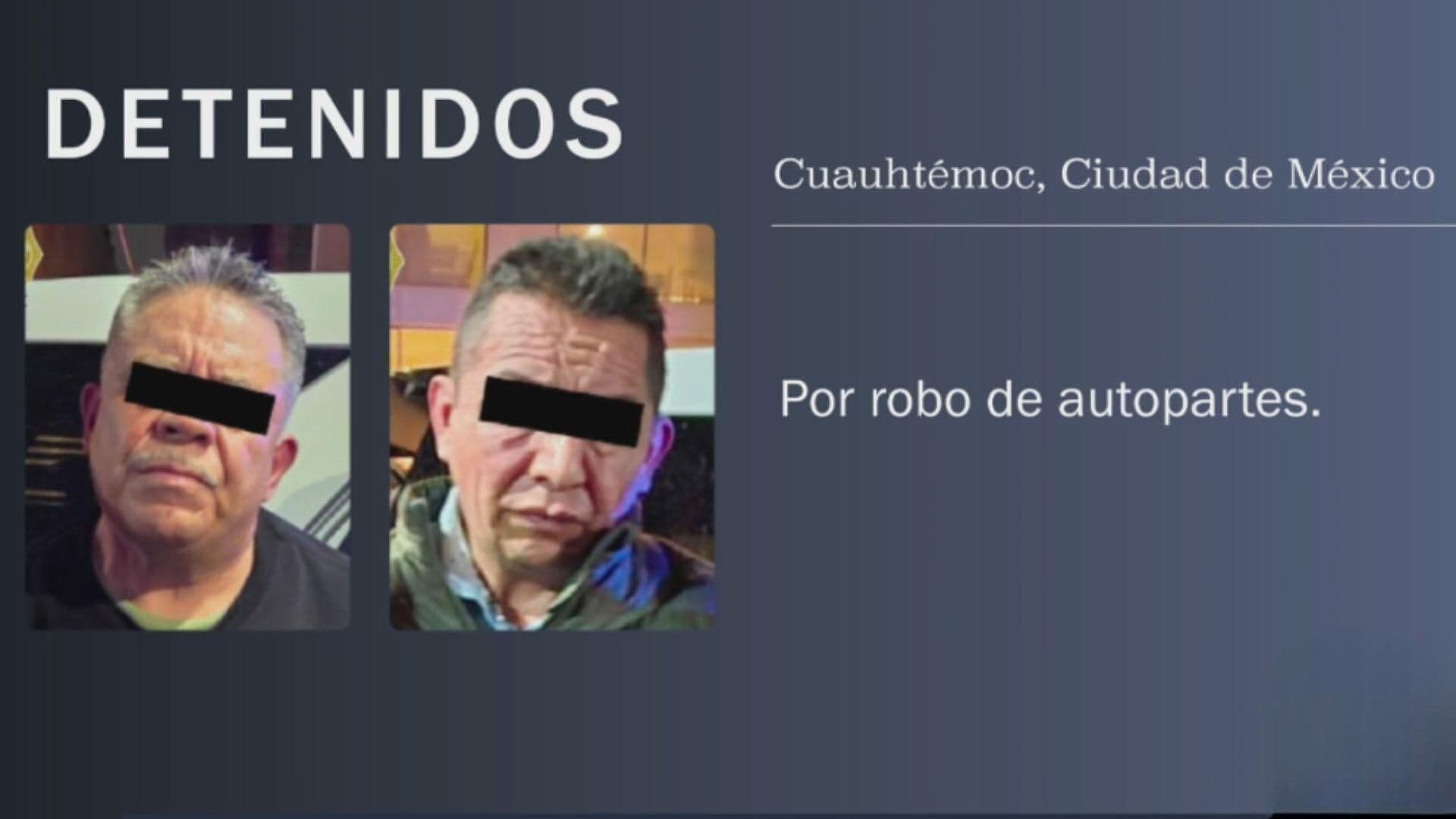 Dos Detenidos por Robo de Autopartes en la Cuauhtémoc, CDMX