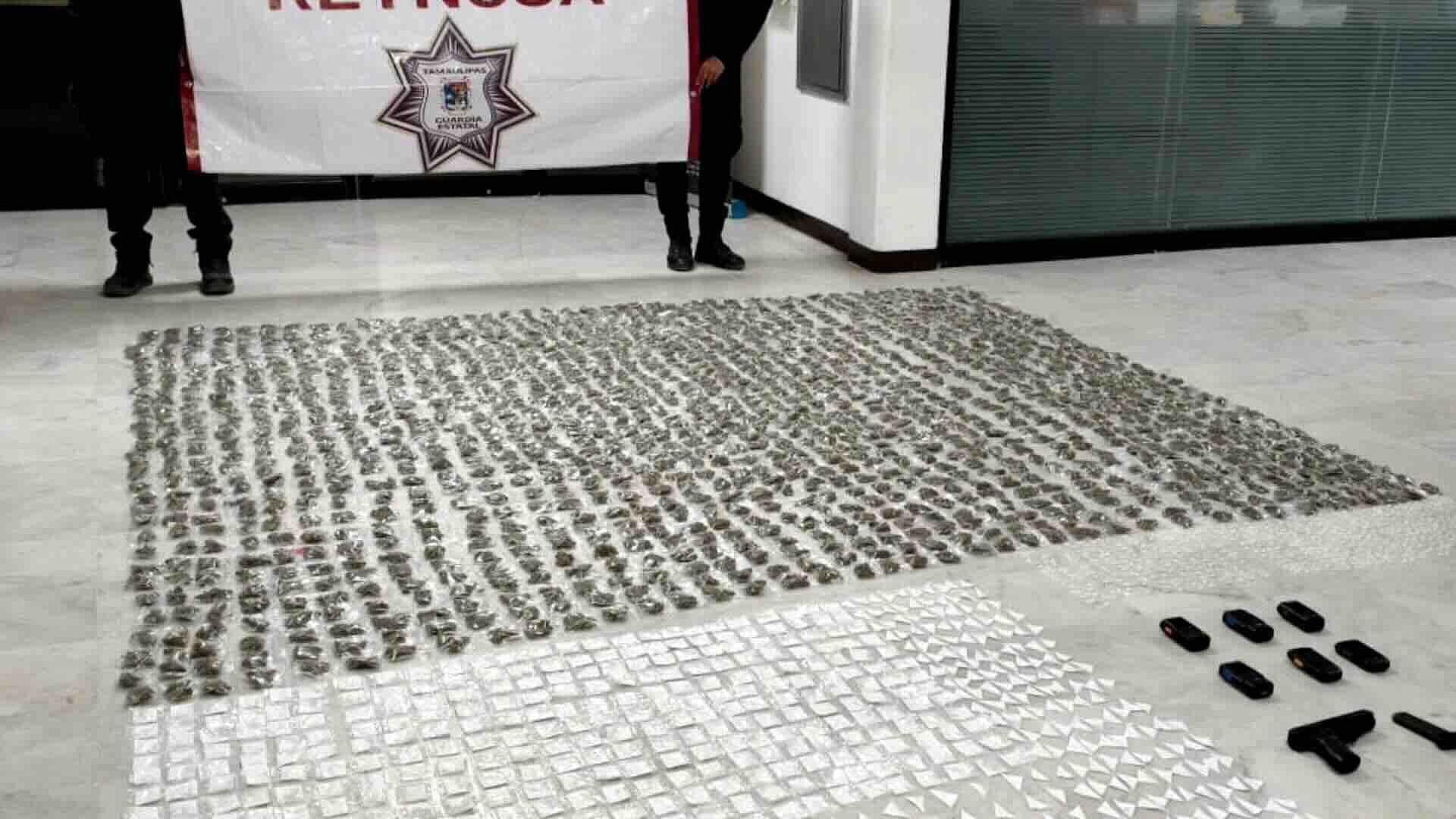 Guardia Estatal Aseguró Drogas, Arma y Radios Tras Persecución en Río Bravo, Tamaulipas