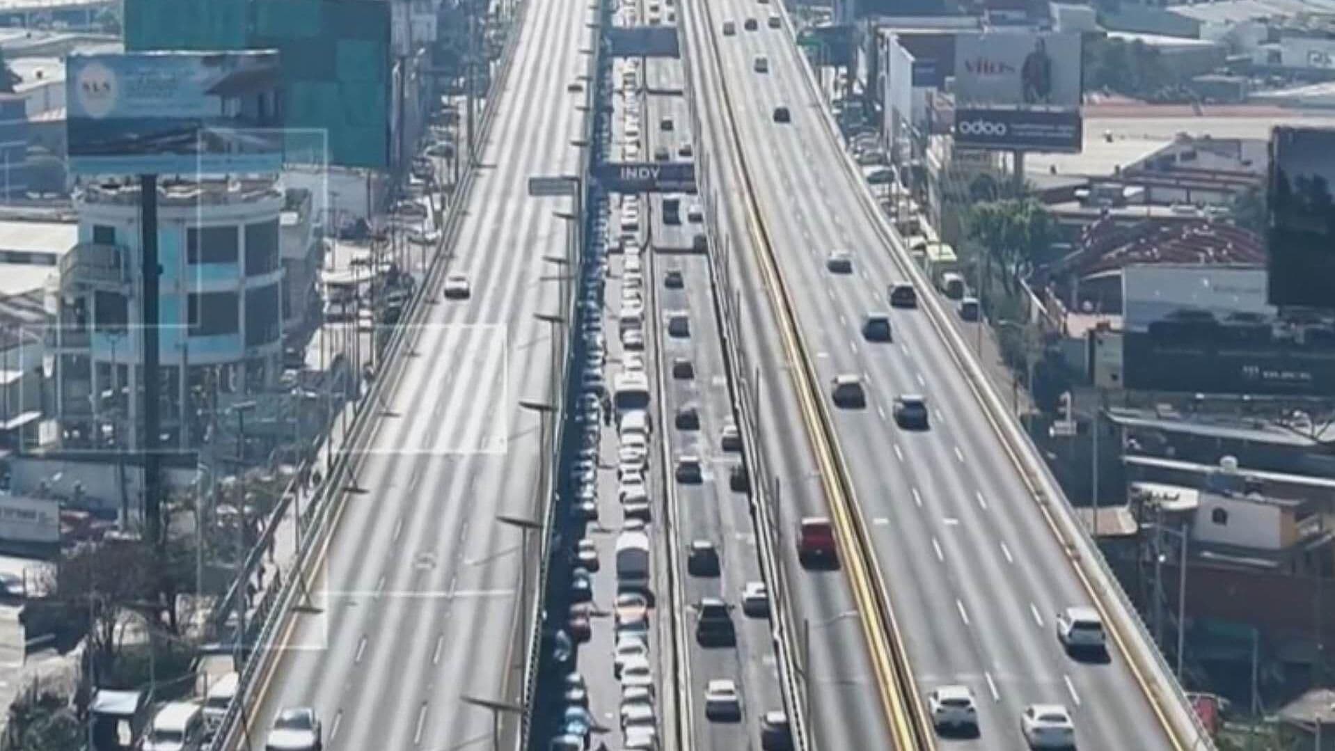 Desde el Aire: Caos Vial en Periférico Norte en Naucalpan por Obras