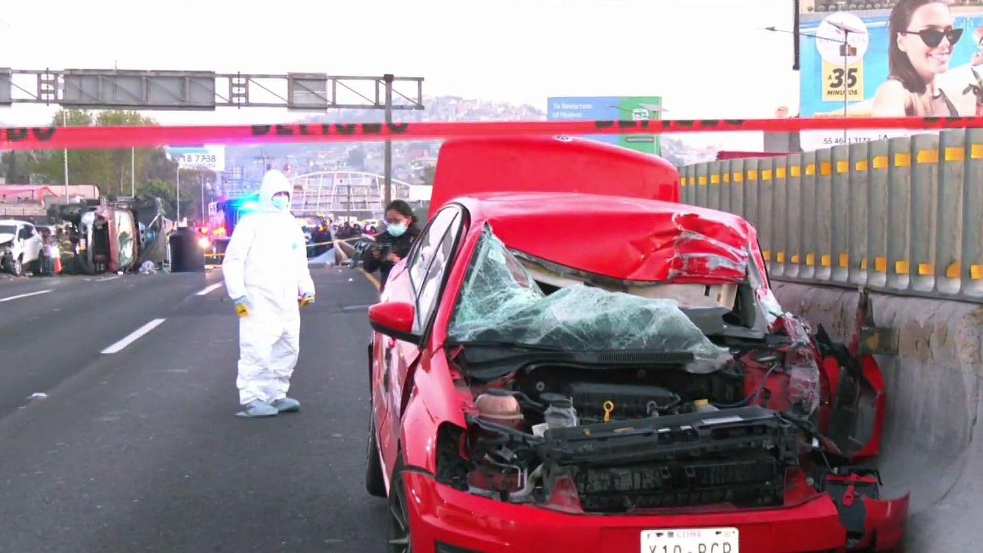 Choque Múltiple en la México-Pachuca Deja 2 Hermanos Muertos en Ecatepec, Edomex