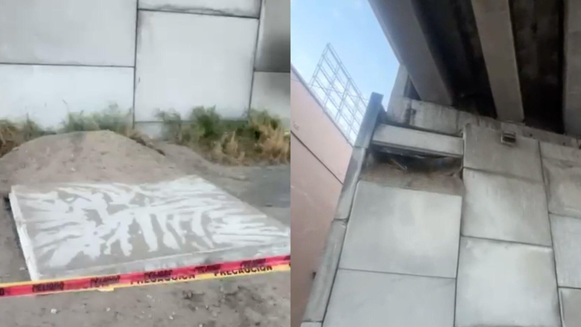 Cae Placa de Concreto de la Estructura del Puente Morelos en el Centro Histórico de Veracruz