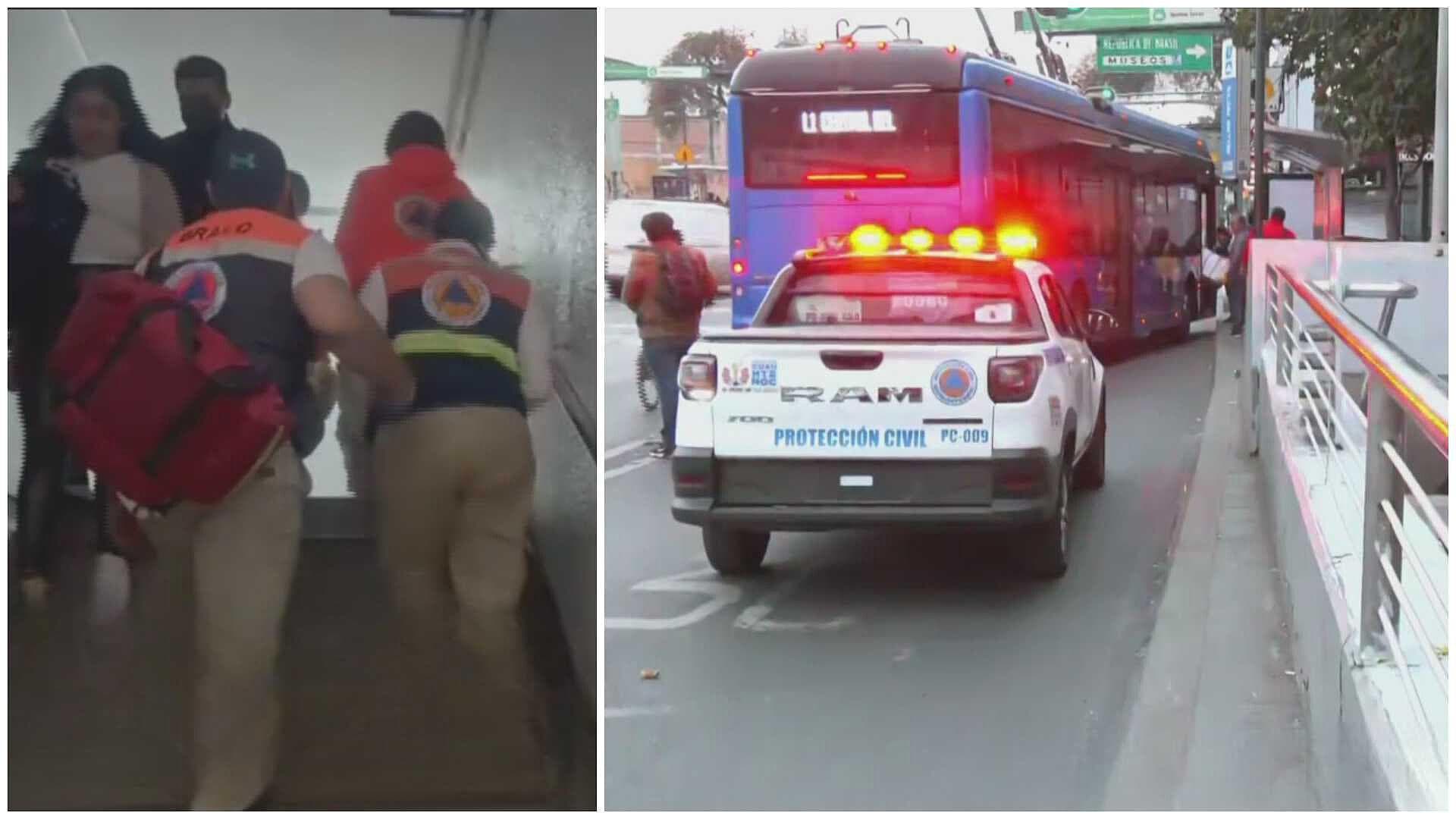 ¿Qué Pasó Esta Tarde en Bellas Artes? Personal de Protección Civil Atiende a Mujer en Andén