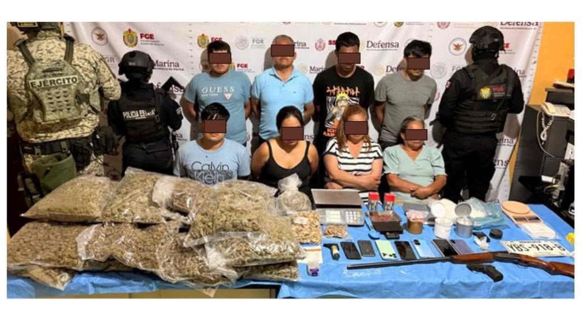 Detienen a Ocho Personas Aseguran Droga tras Cateo en Tihuatlán Veracruz