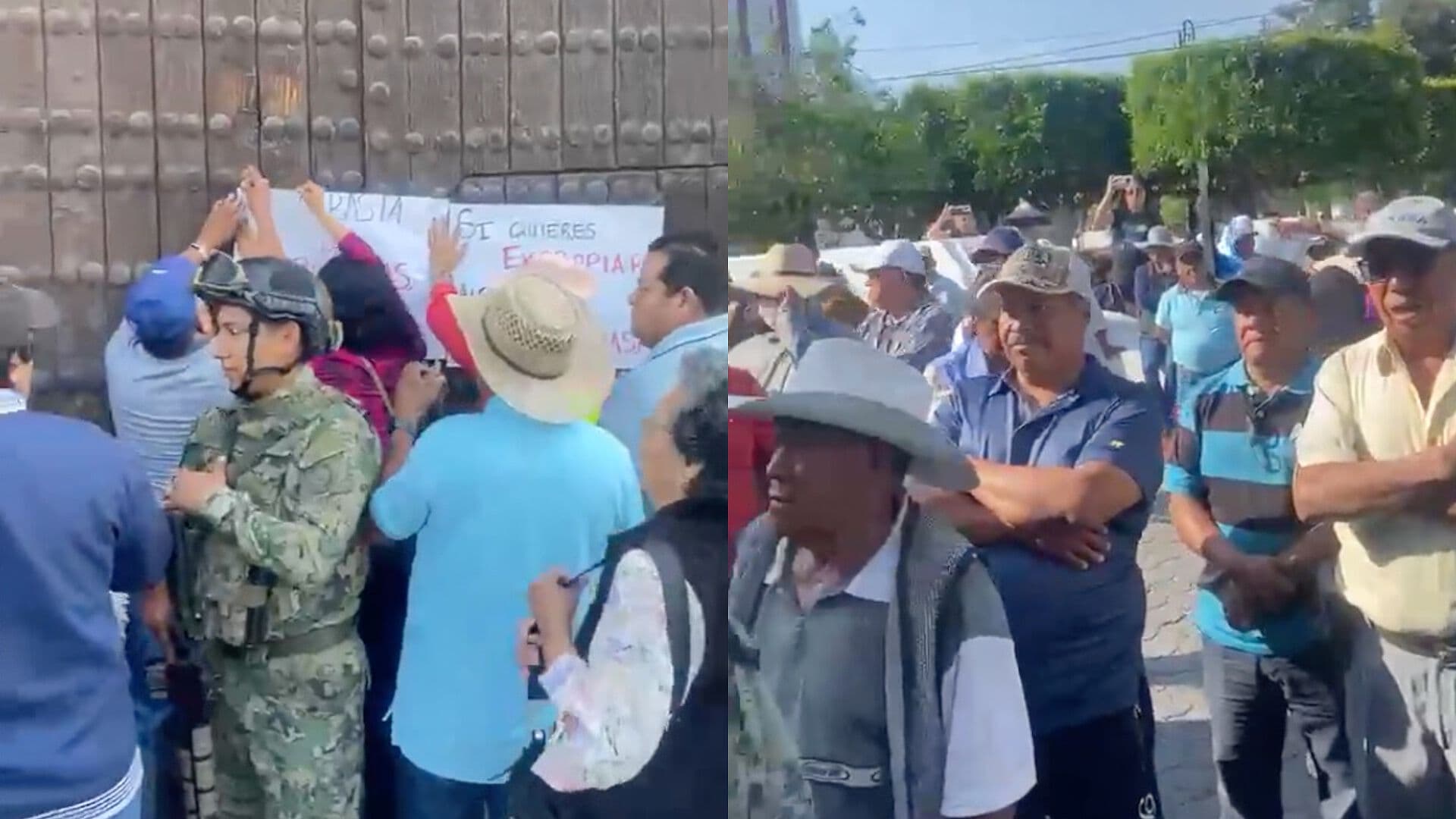 Manifestación Campesinos Agricultores Tecali de Herrera Puebla Presidente Alan Amador
