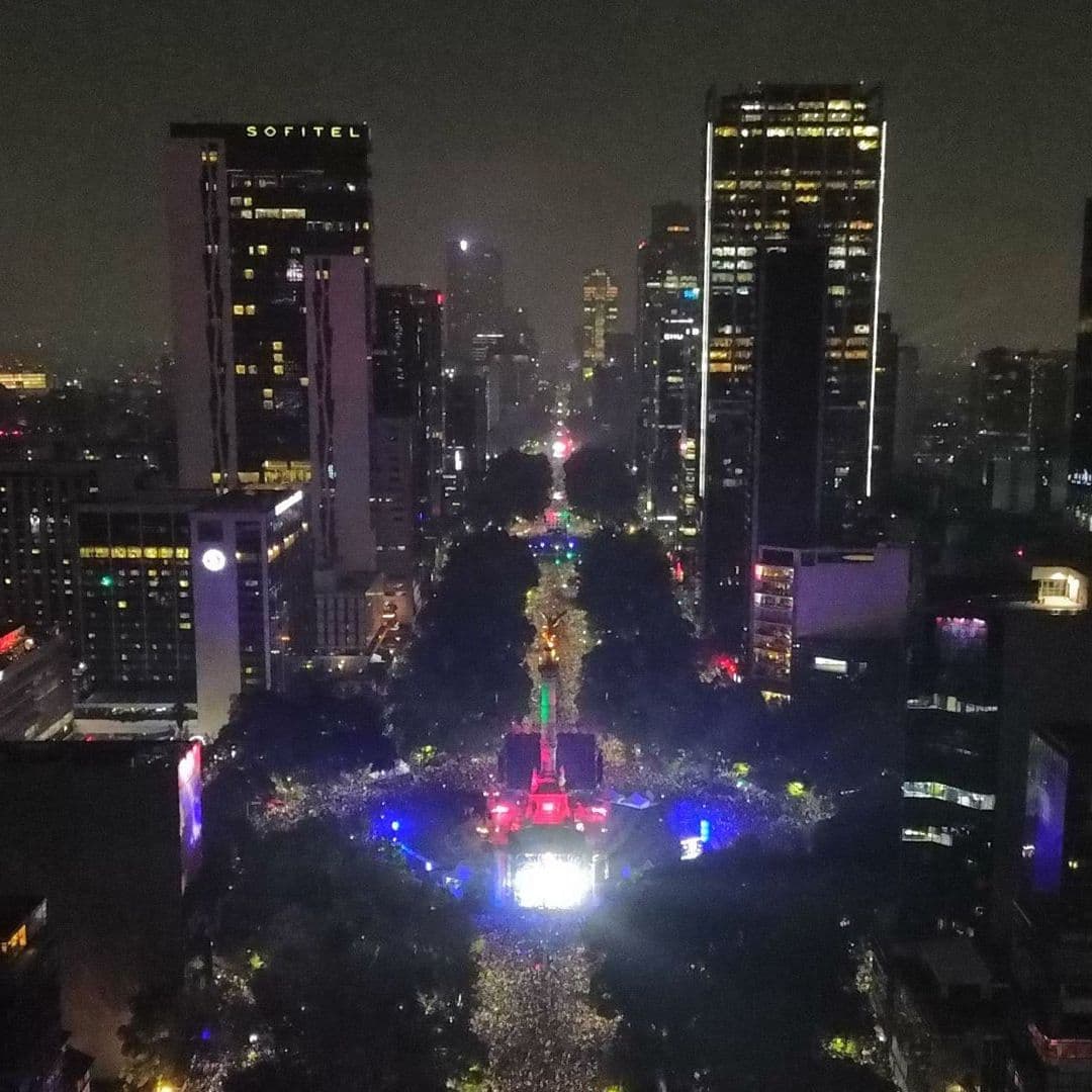 Festejos en el Ángel de la Independencia