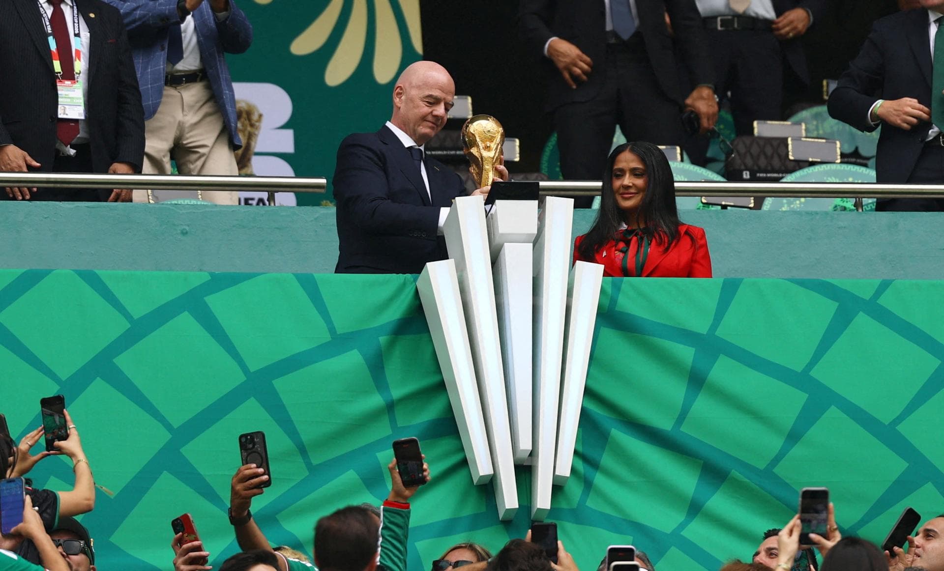 Salma Hayek en la inauguración del Mundial 2026
