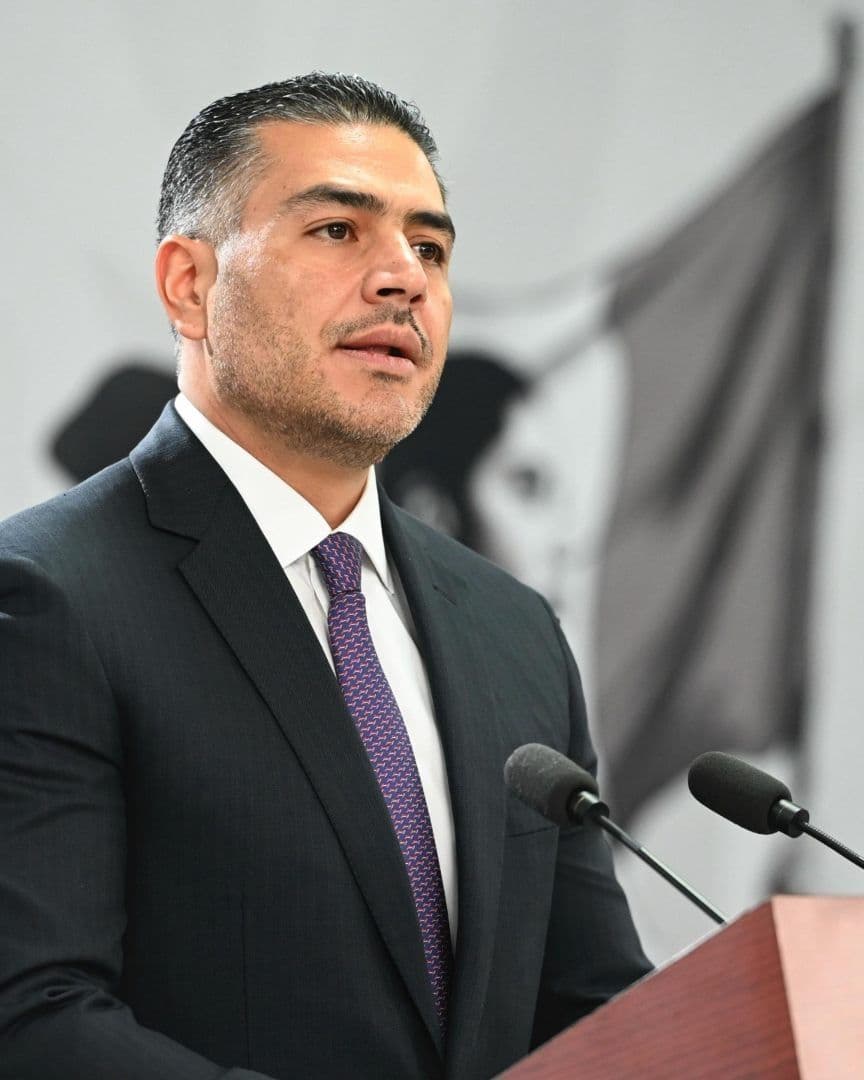 El secretario Omar García Harfuch en la mañanera de hoy 20 de febrero de 2026