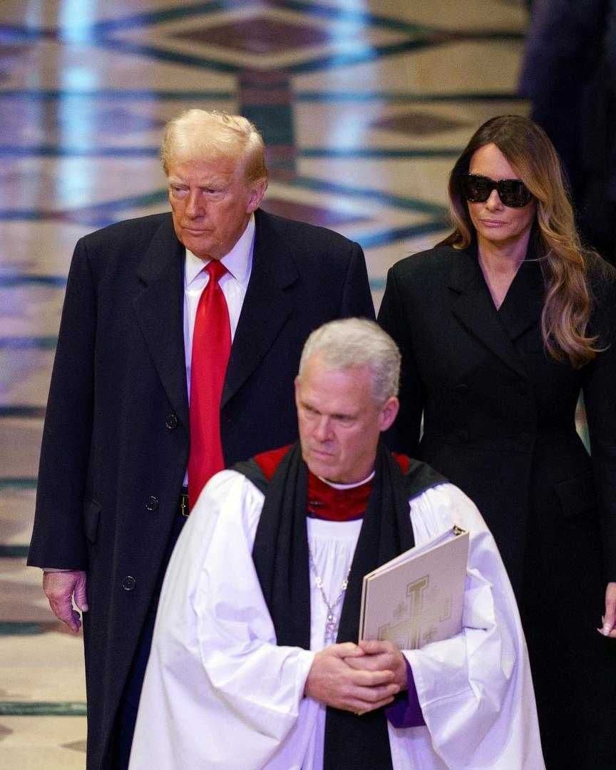 Donald y Melania Trump en la Catedral de Washington