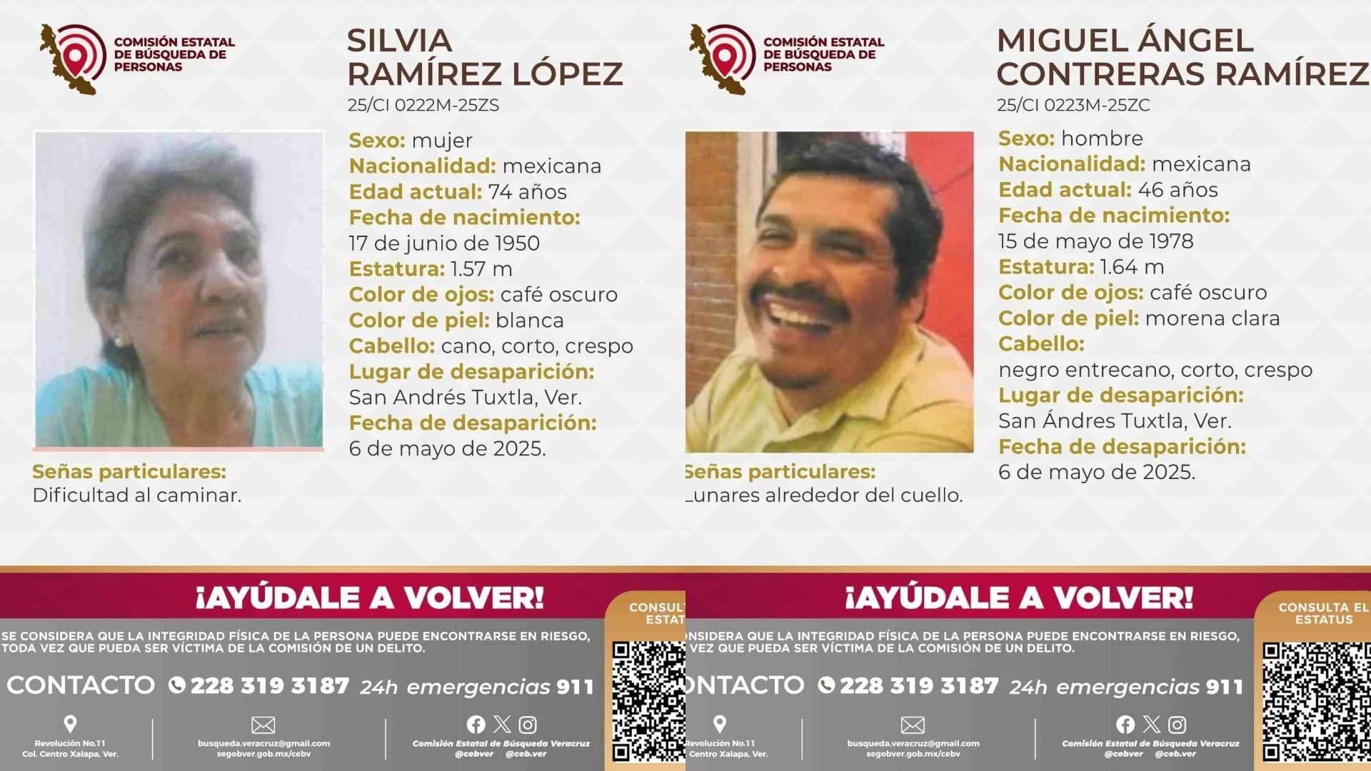 Desaparecen Madre e Hijo en San Andrés Tuxtla, Veracruz; Piden Ayuda para Localizarlos
