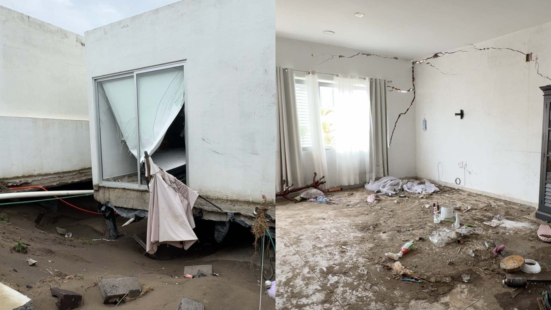 Reportan Pérdida Total en Casas de la Riviera Veracruzana por Socavón Derivado de las Lluvias