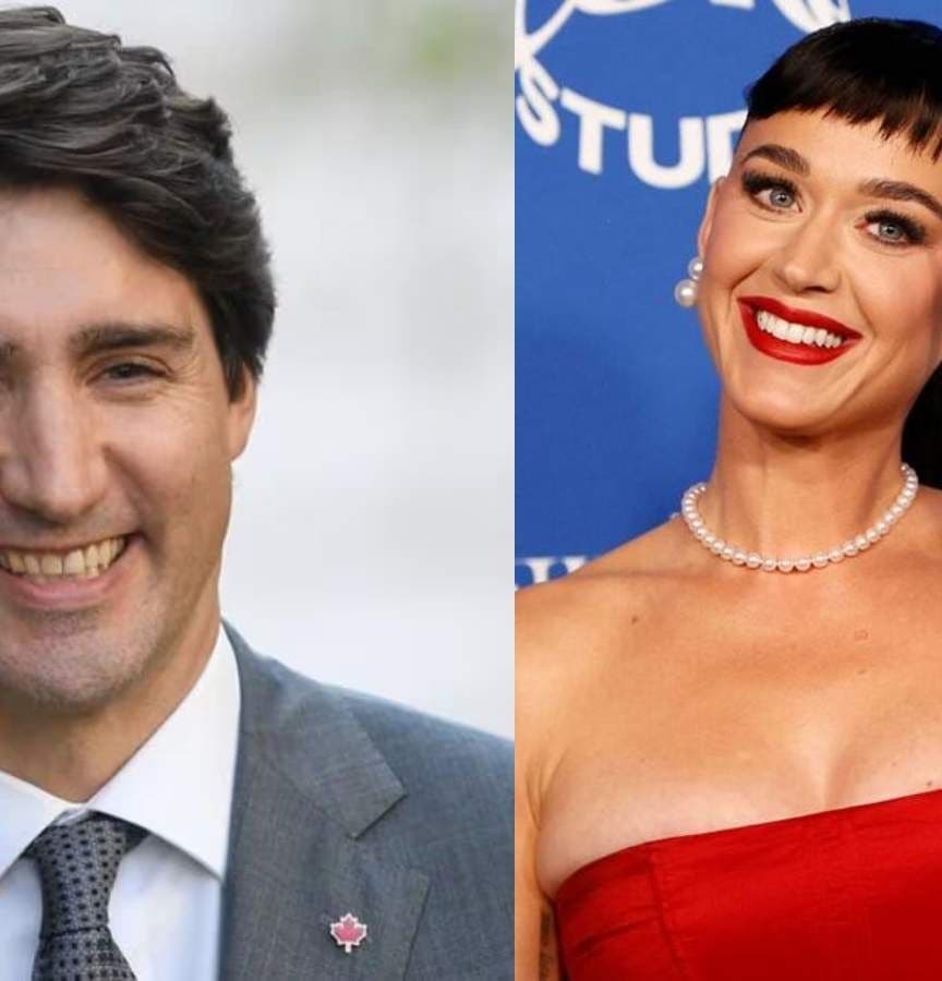 Justin Trudeau y Katy Perry. Foto: AFP