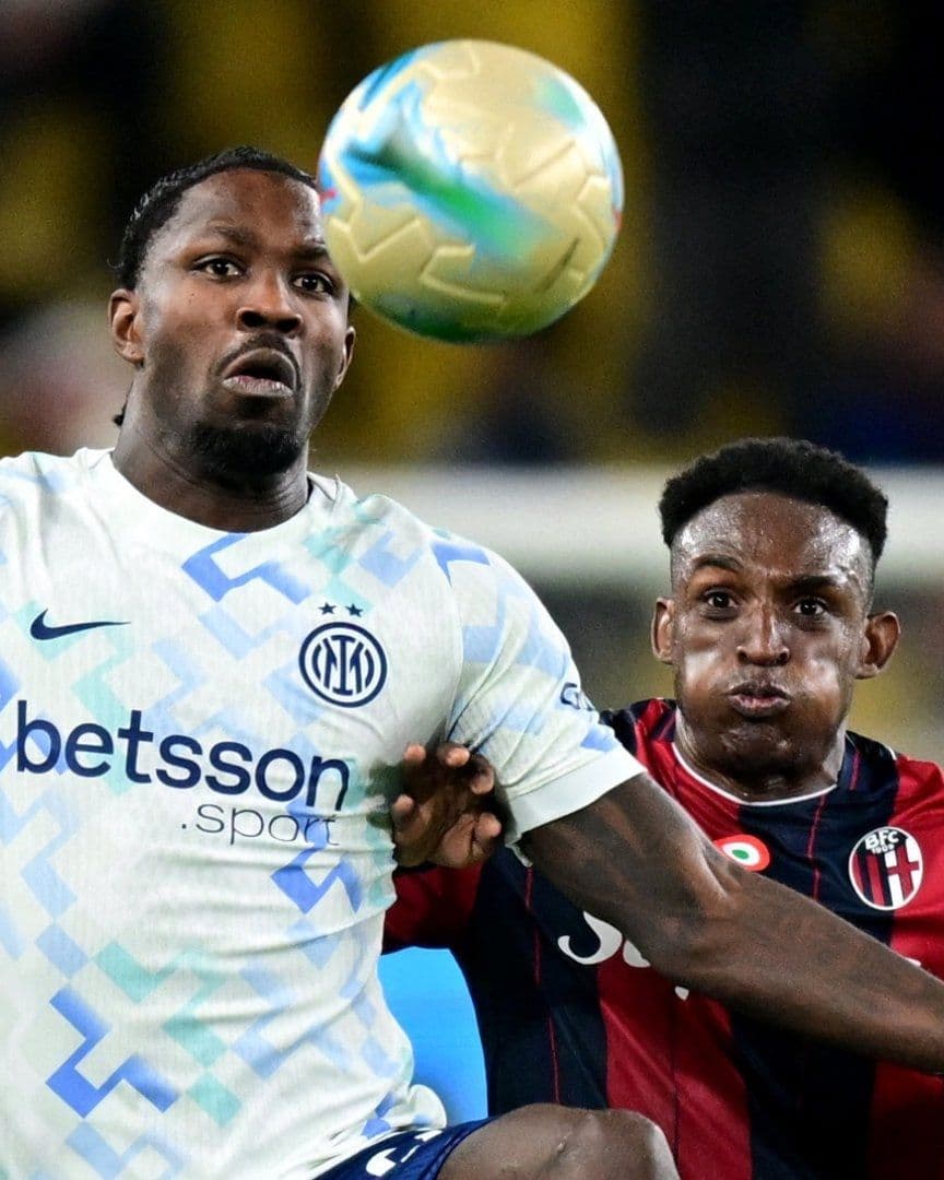 Marcus Thuram hizo el primer gol del partido para darle la ventaja al Inter de Milán, pero el Bolonia igualó el marcador más adelante.
