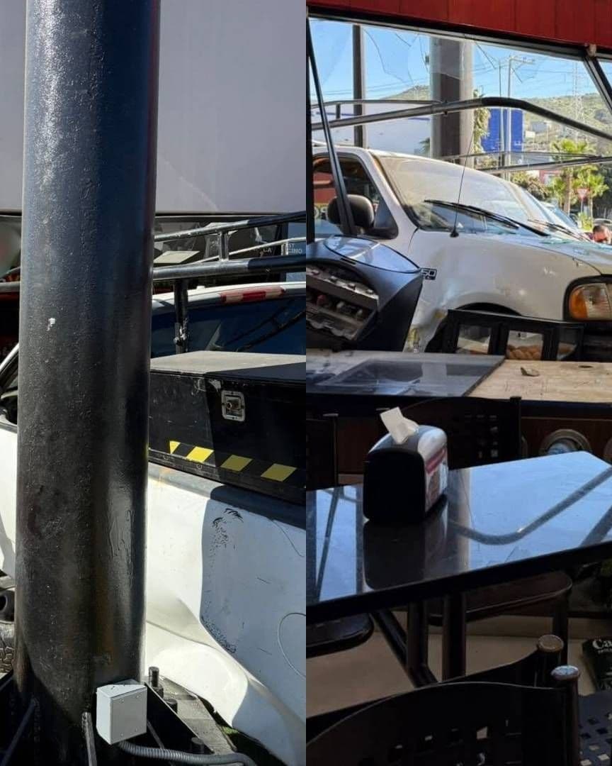 Camioneta choca con tienda VIP en Tecate