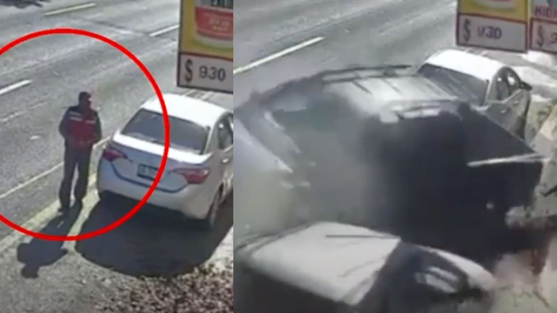 Hombre Se Salva de ser Arrollado por Camioneta a Exceso de Velocidad en Santiago, Nuevo León