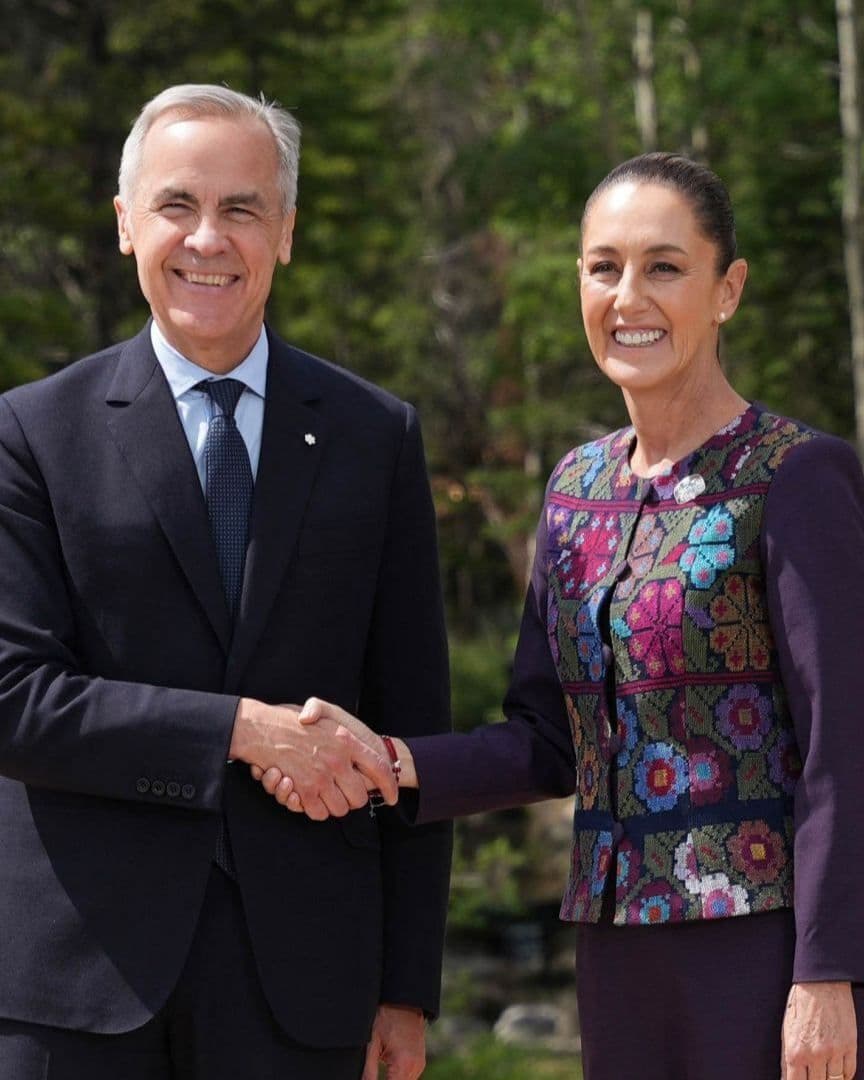 Mark Carney, primer Ministro de Canadá, y Claudia Sheinbaum Pardo, presidenta de México.