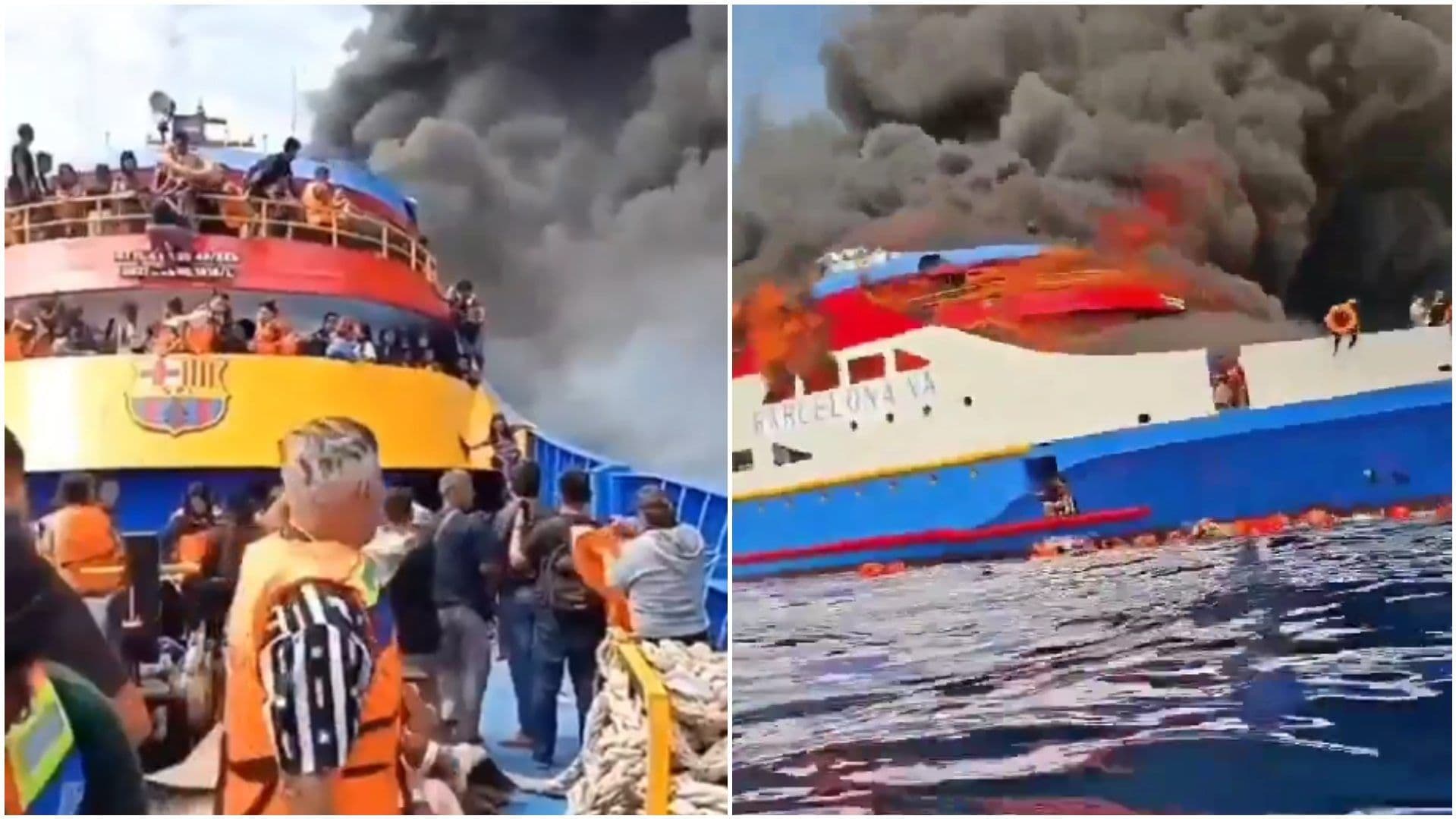 Incendio Masivo de Embarcación KM Barcelona en Indonesia Deja Cinco Muertos: Video