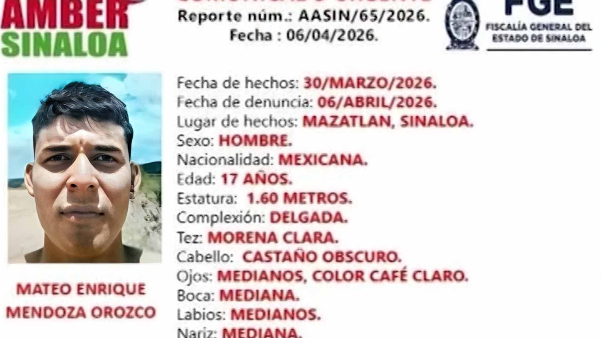 Desaparece Menor Originario de Torreón tras Viajar a Mazatlán; Activan Alerta Amber