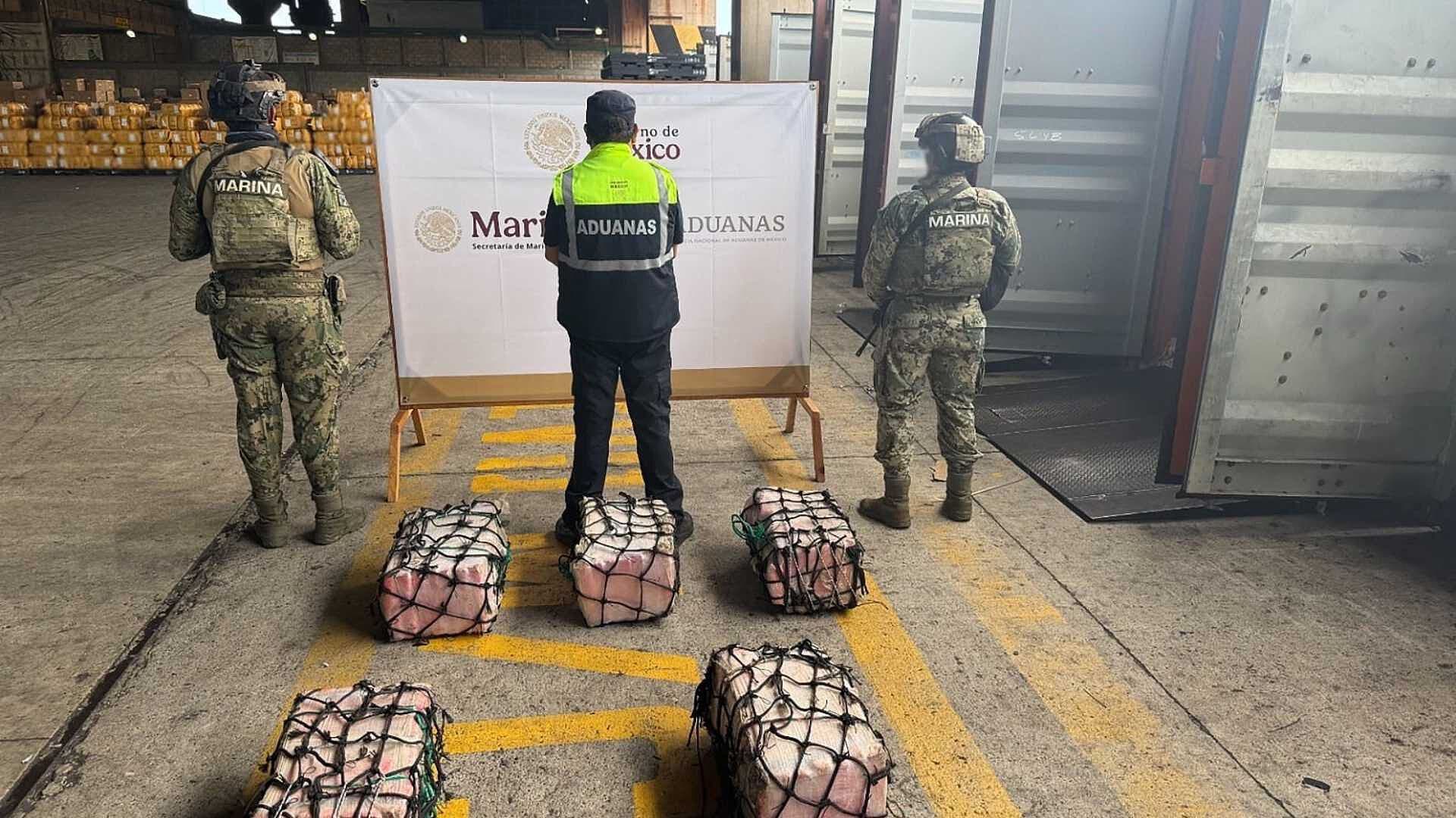 Marina Asegura 137 kilos de Cocaína en Puerto de Lázaro Cárdenas, Michoacán; Hay 5 Detenidos
