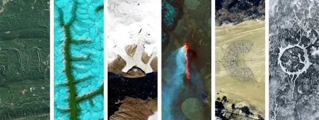 El nombre de México escrito con paisajes satelitales de la NASA