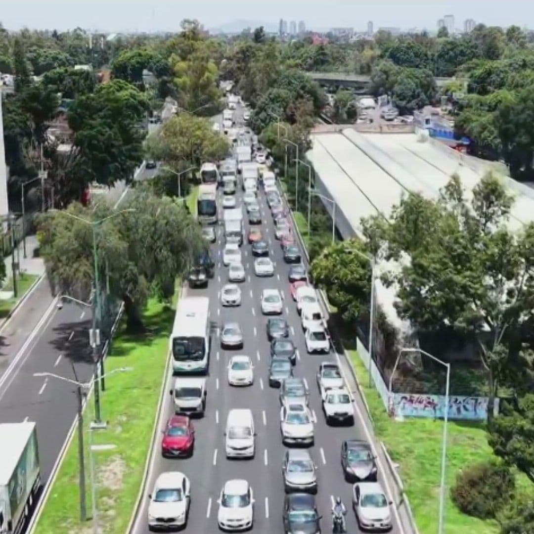 Caos Vial en Eje Central; Así se Ve Desde el Aire el Tráfico Vehicular por Accidente
